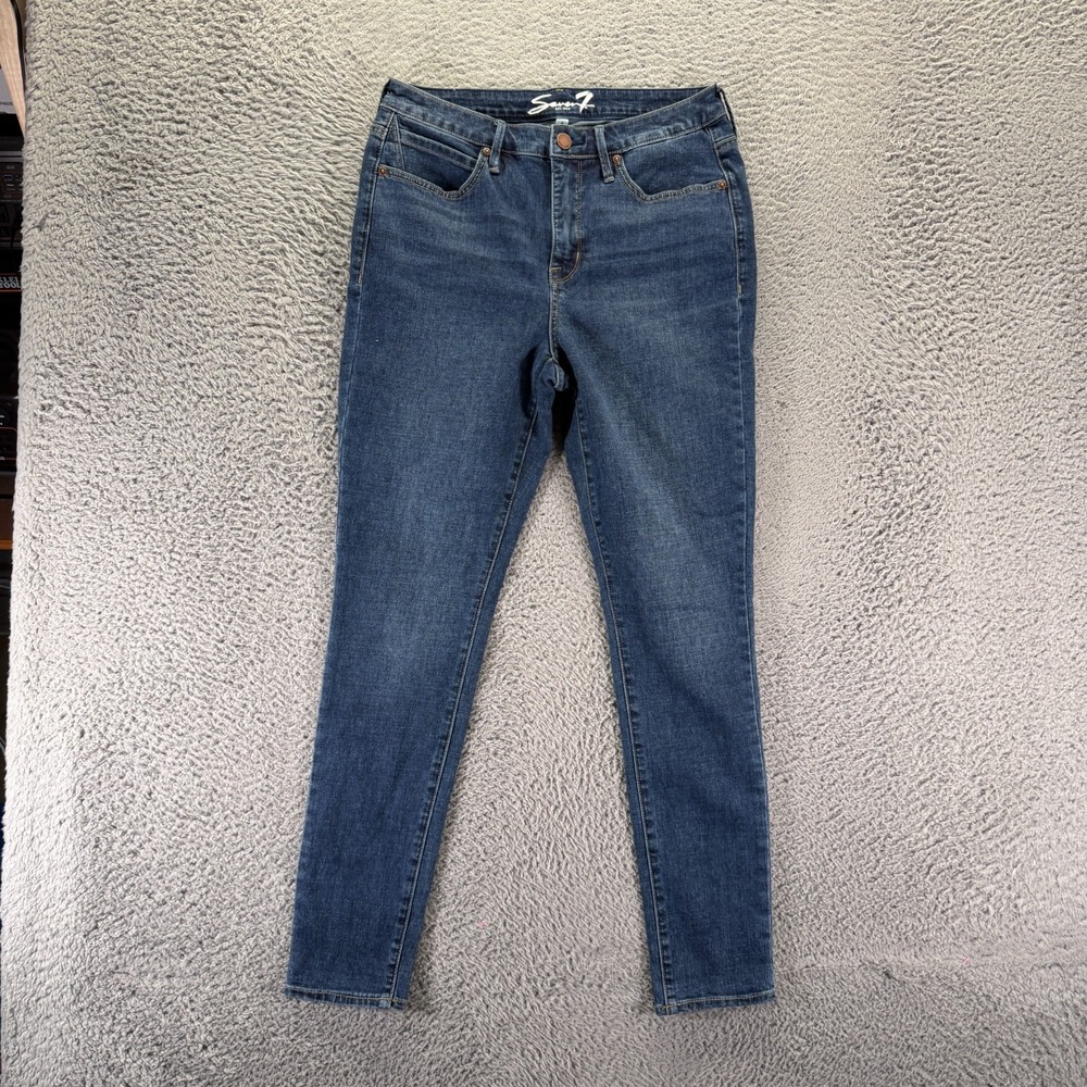 Seven7 Jeans Womens 6 Blue Cotton Denim Skinny Curvy Travel Workwear Stretch